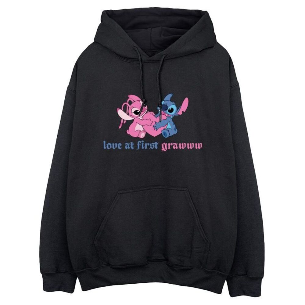 Lilo & Stitch Womens/Ladies Love At First Grawww Hoodie / Black
